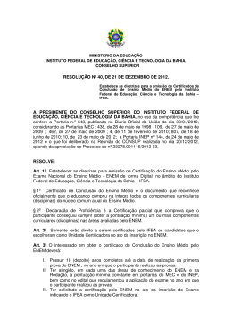 Resolução nº 40 de 2012 - Certificação ENEM
