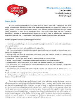 Diferen&ccedil;a entre as Acomoda&ccedil;&otilde;es: Casa de Fam&iacute;lia