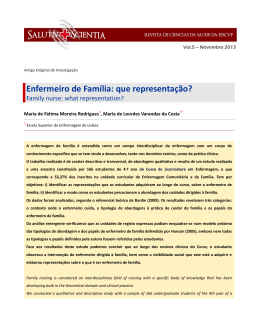 Enfermeiro de Fam&iacute;lia: que representa&ccedil;&atilde;o?