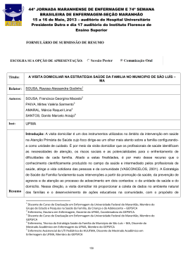 a visita domiciliar na estrategia sa&uacute;de da familia no
