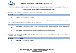 Resultado dos recursos contra os gabaritos