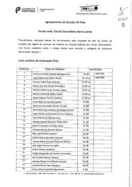 Lista unitária de ordenação final.