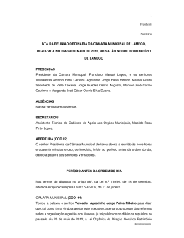 29 de Maio de 2012 - C&acirc;mara Municipal de Lamego