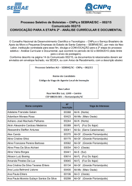 Convocação Etapa 2 – Análise Curricular e Documental 02.09.2015