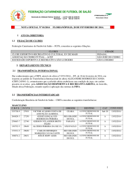 FEDERA&Ccedil;&Atilde;O CATARINENSE DE FUTEBOL DE SAL&Atilde;O
