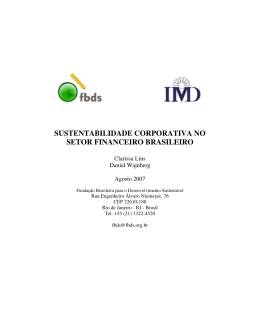 sustentabilidade corporativa no setor financeiro brasileiro