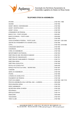 TELEFONES &Uacute;TEIS DA ASSEMBL&Eacute;IA