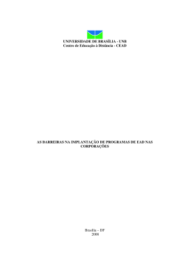 UNIVERSIDADE DE BRASÍLIA - UNB Centro de Educação à