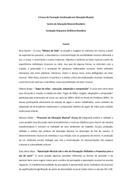 II Curso de Formação Contnuada em Educação Musical Centro de