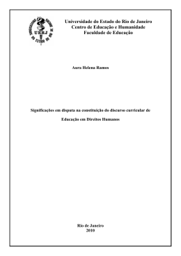 Universidade do Estado do Rio de Janeiro Centro de Educação e