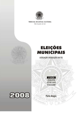 Manual Eleições Municipais 2008 - Tribunal Regional Eleitoral do