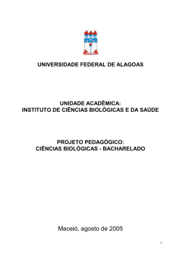 PPC BIOLOGIA BACHARELADO - Universidade Federal de Alagoas