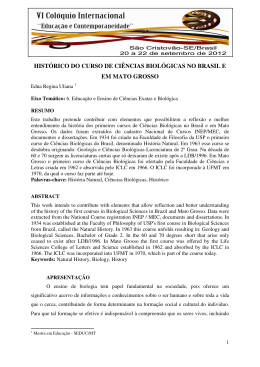 hist&oacute;rico do curso de ci&ecirc;ncias biol&oacute;gicas no brasil e em mato grosso