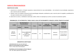 CURSO DE CIÊNCIAS BIOLÓGICAS