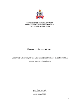 Projeto Pedag&oacute;gico - Aedi - Universidade Federal do Par&aacute;