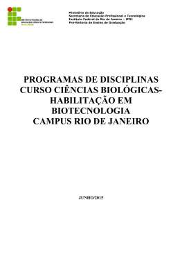 programas de disciplinas curso ci&ecirc;ncias biol&oacute;gicas