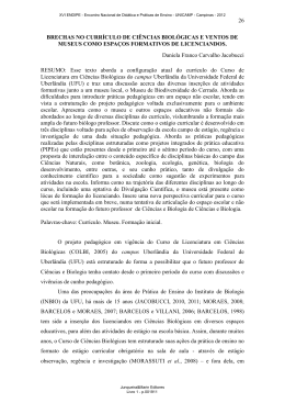 brechas no currículo de ciências biológicas e ventos de