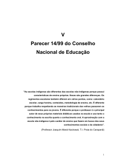V Parecer 14/99 do Conselho Nacional de Educa&ccedil;&atilde;o