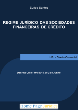 Regime jurídico das sociedades financeiras de crédito