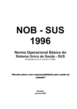 Norma Operacional Básica do Sistema Único de Saúde/NOB