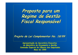 Proposta para um Regime de Gest&atilde;o Fiscal Respons&aacute;vel