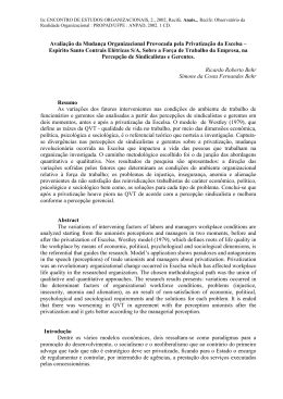 Avaliação da Mudança Organizacional Provocada pela
