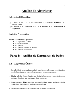 An&aacute;lise de Algoritmos