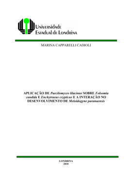 APLICAÇÃO DE Paecilomyces lilacinus SOBRE Folsomia candida