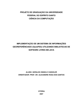 projeto de gradua&ccedil;&atilde;o da universidade federal do esp&iacute;rito santo