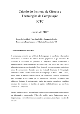 Projeto do ICTC Aprovado na Congregação do IM