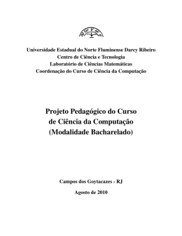 Projeto Pedagógico do Curso de Ciência da Computação