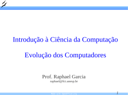 Introdu&ccedil;&atilde;o &agrave; Ci&ecirc;ncia da Computa&ccedil;&atilde;o Evolu&ccedil;&atilde;o dos Computadores