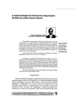 A epistemologia da Ci&ecirc;ncia da Computa&ccedil;&atilde;o: desaﬁo do ensino