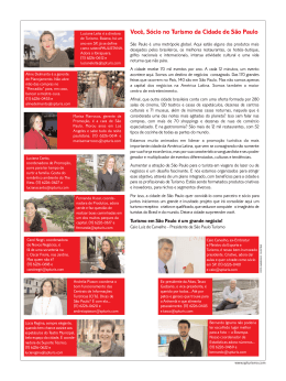 Voc&ecirc;, S&oacute;cio no Turismo da Cidade de S&atilde;o Paulo