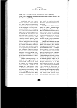 A educa&ccedil;&atilde;o na cidade. Pedagogia da autonomia