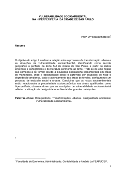 Vulnerabilidade socioambiental na hiperperiferia da cidade de S&atilde;o