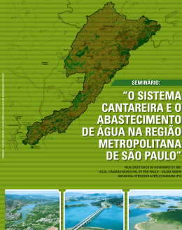 o sistema cantareira e o abastecimento de água na região