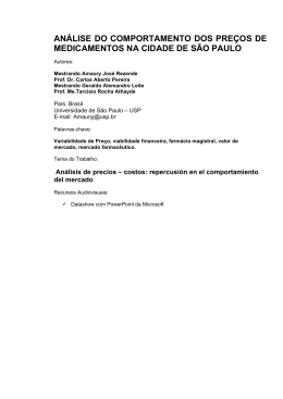 an&aacute;lise do comportamento dos pre&ccedil;os de medicamentos na cidade