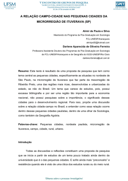 a rela&ccedil;&atilde;o campo-cidade nas pequenas cidades da