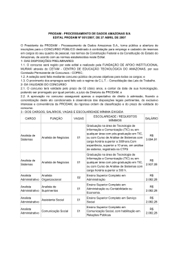 PRODAM - PROCESSAMENTO DE DADOS AMAZONAS