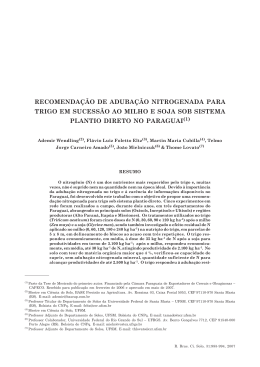 recomenda&ccedil;&atilde;o de aduba&ccedil;&atilde;o nitrogenada para trigo em