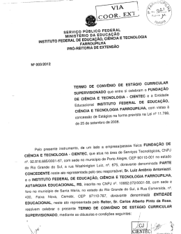 Conv&ecirc;nio CIENTEC - Inst Fed Farroupilha
