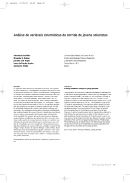 An&aacute;lise de vari&aacute;veis cinem&aacute;ticas da corrida de jovens velocistas