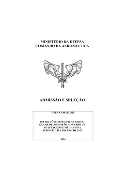 ADMISSÃO E SELEÇÃO - Força Aérea Brasileira