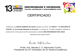 Certificamos que M&Aacute;RCIA BARBOSA DE SOUZA