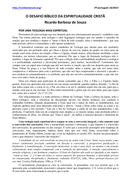 FP.pt 2015-10 O DESAFIO B&Iacute;BLICO DA ESPIRITUALIDADE CRIST&Atilde;
