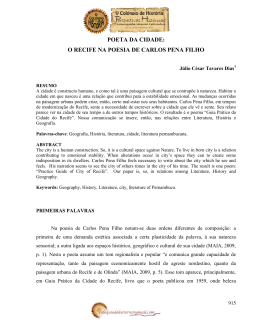poeta da cidade: o recife na poesia de carlos pena filho