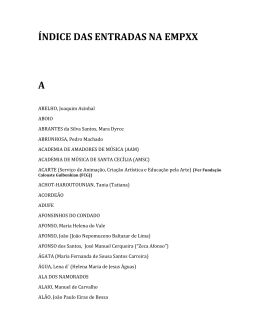 &iacute;ndice das entradas - Faculdade de Ci&ecirc;ncias Sociais e Humanas