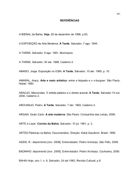 REFERÊNCIAS A BIENAL da Bahia. Veja, 25 de