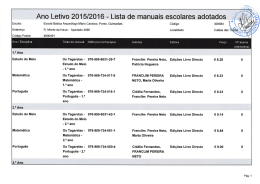 Ano Letivo 2015/2016 - Lista de manuais escolares adotados gi".